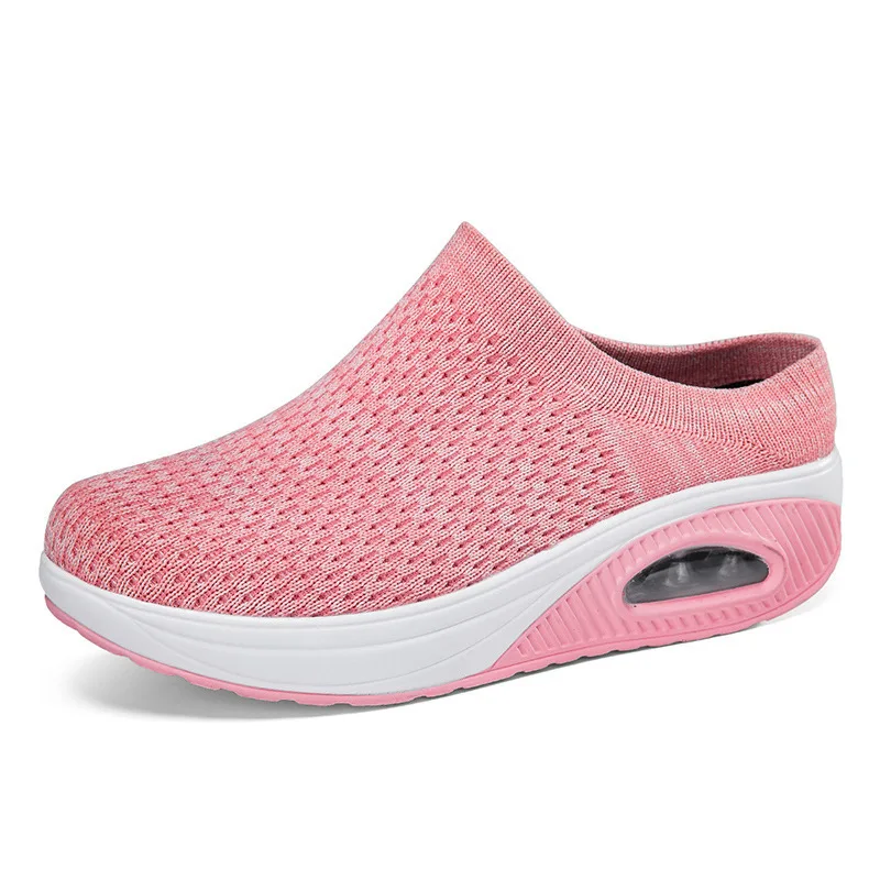 

Plus Size Thick Soled Women's Vulcanized Shoes Outdoor Breathable Mesh Women's Casual Sports Shoes
