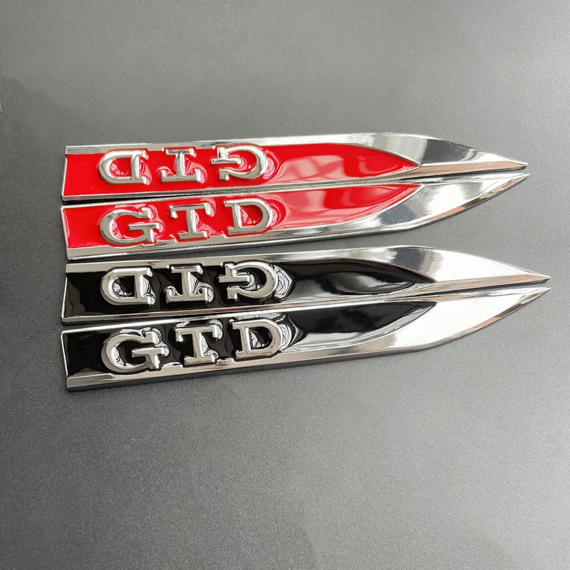 2Pcs 3D Metal Car Fender Badge Decal GTD Logo Sticker For Volkswagen VW Golf 4 5 6 7 MK4 MK5 MK6 MK7 GTD Emblem 2015 Accessories