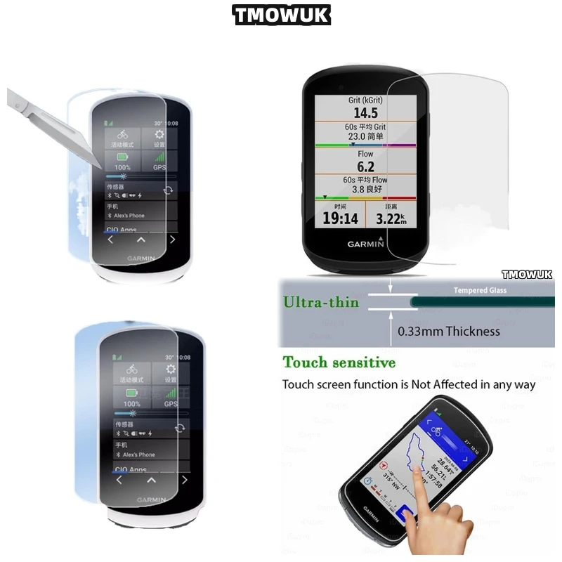 

For Garmin 520 820 540 840: Seamless Fit Tempered Glass, Adds No Bulk To Your Device.