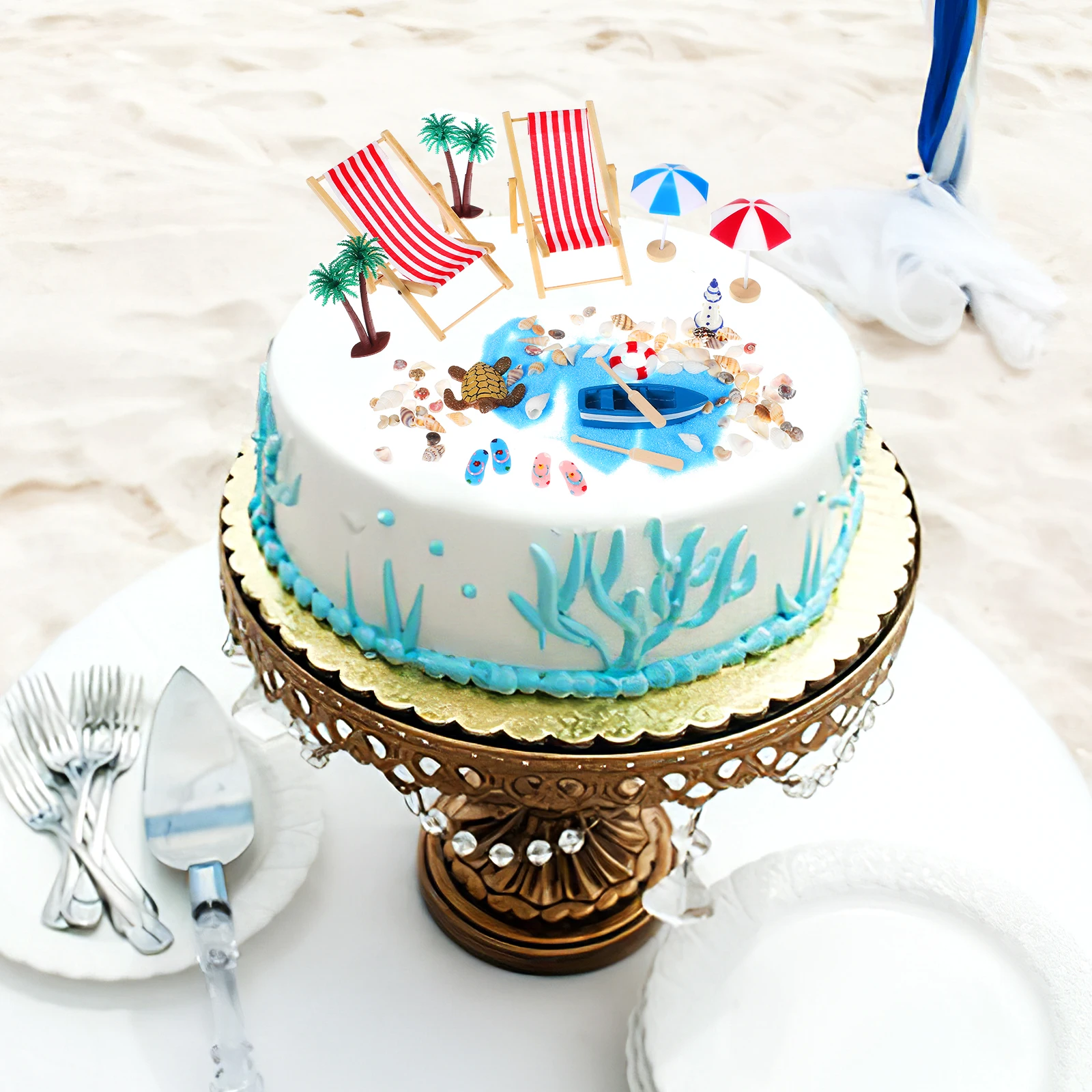 

Mini Beach Suit Set Plastic Dollhouse Miniature Furniture Decorations Micro L scape Accessories Beach Chair Prop