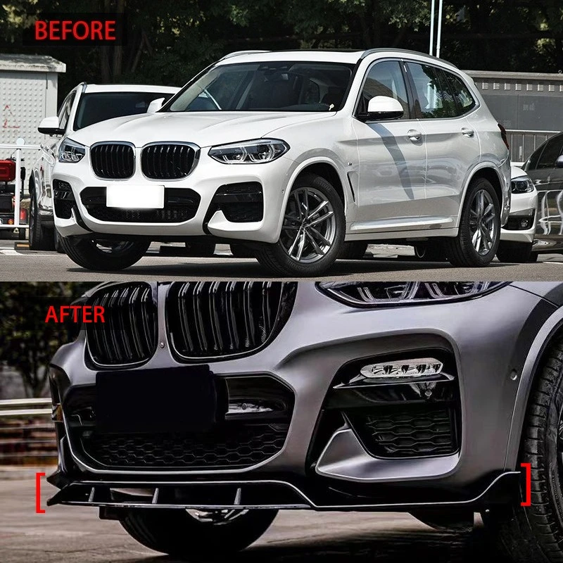 M Performance Style 4-Piece Front Lip Spoiler for BMW X3 G01 / X4 G02 (2017-2021) – Front Splitter Kit