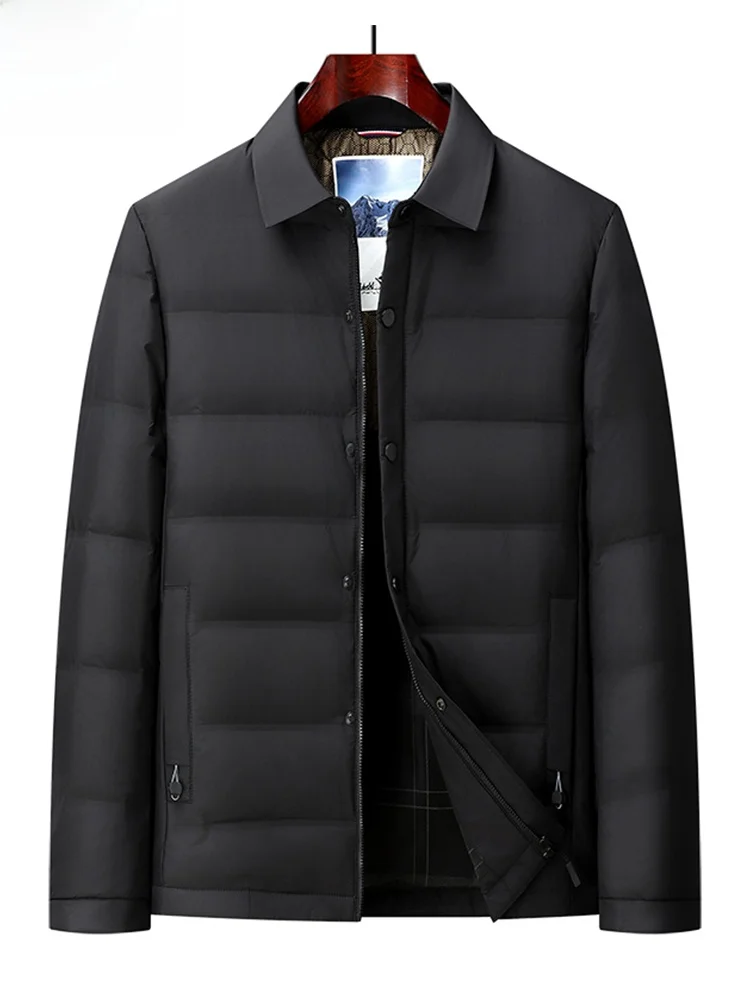 

TUCANO Men's down Jaet irt Collar Lightweight Casual White Du Feather Warm Busin Casual Sle Zipper Closure Outdoor