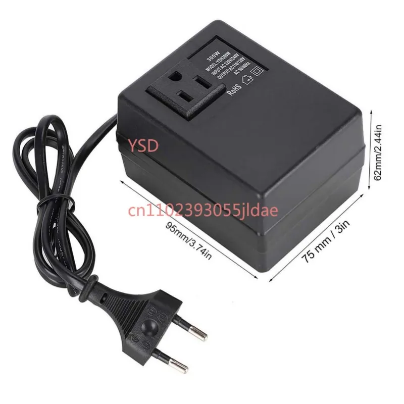 Portable Step Down Power Transformer 220V To 110V EU Standard Plug Voltage Changer