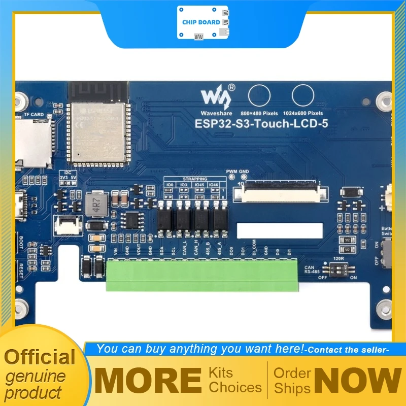 

Waveshare ESP32-S3 Waveshare 5inch Capacitive Touch WiFi LX7 Dual Core Dev Board