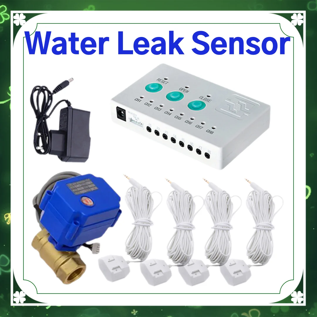 

Ships from Russia Water Level Sensor Self-check Every Month Brass Smart Valve 1/2"=DN15 3/4"=DN20 1" & 4pcs 6-meter Water Sensor