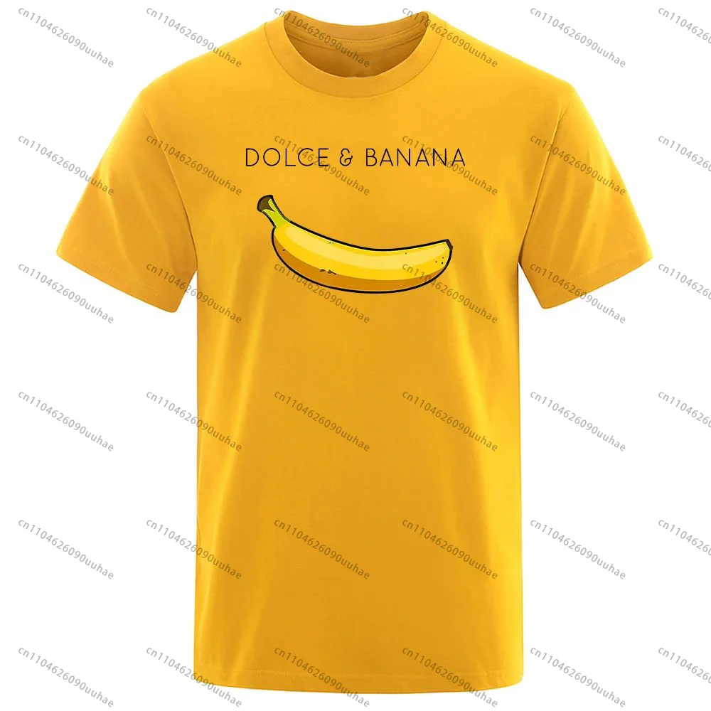 2025 Mode Herren T-Shirt Dolce & Banana Muster Druck T-Shirts 100 % Baumwolle Bequeme lässige atmungsaktive T-Shirts Geschenk Überraschung
