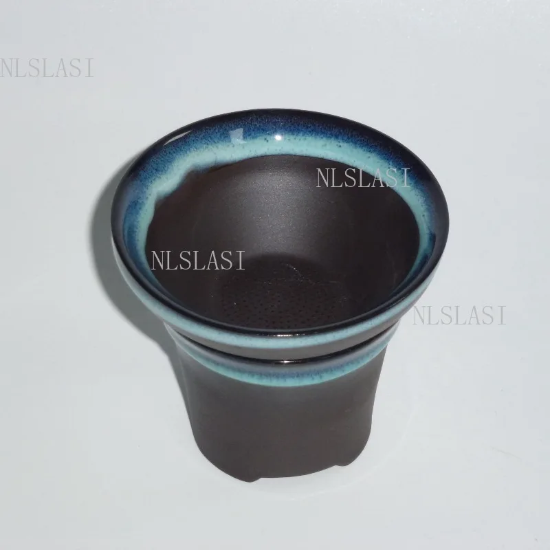 Creative Handmade Ceramic Tea Strainer Tea Leaking Holder Chinese Tea Set Supplies Blue Tea Filter Tea Ceremony Accessories