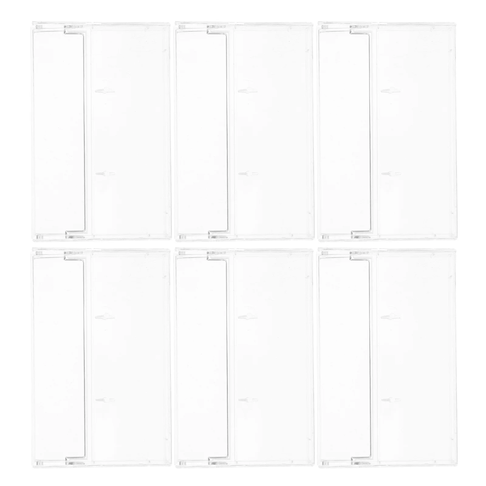 

6pcs Transparent Cassette Tape Storage Holder High-Clarity Plastic Organizer Cases For Compact Audio Recordings Office Home Car