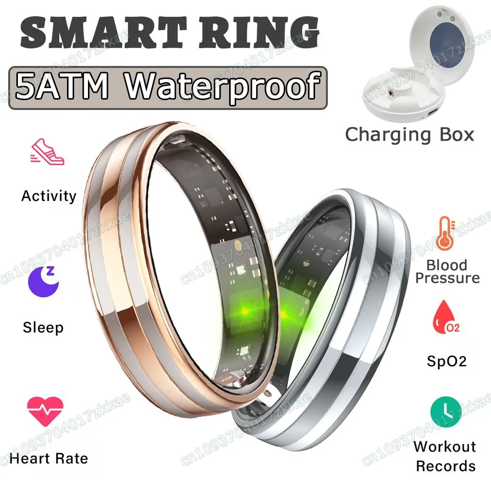 2026 Ultra-Narrow Smart Ring Wireless BT Gesture Control Heart Rate Blood Pressure Sports Waterproof Health Smartring Men Women