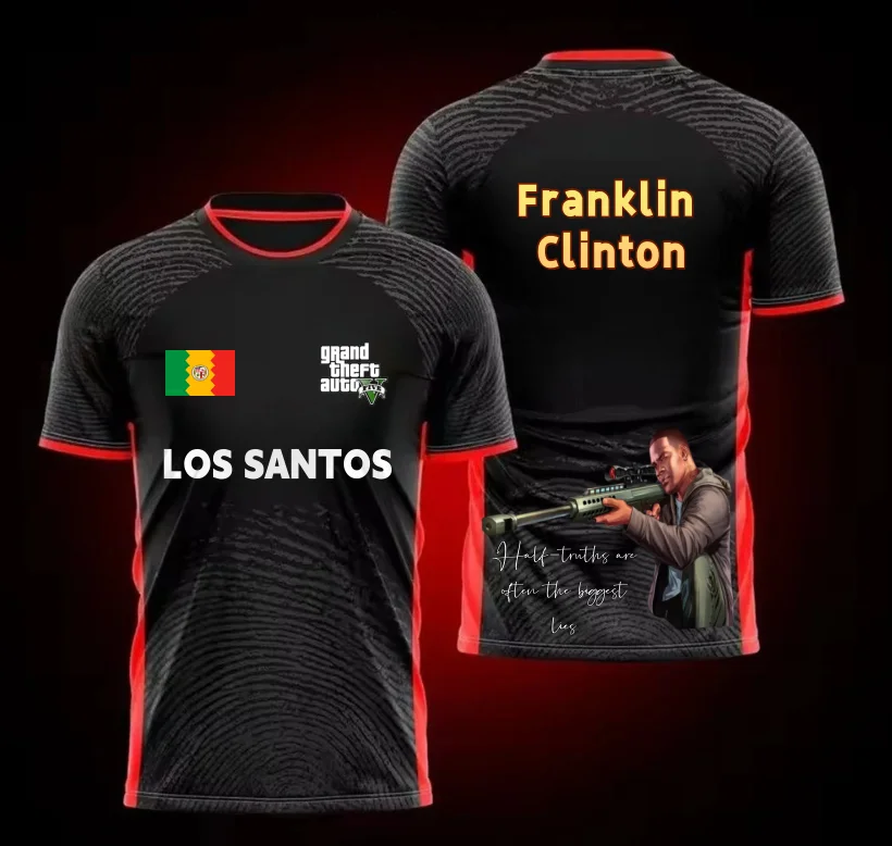تي شيرت جيرسي GTA5 مطبوع ثلاثي الأبعاد جديد مخصص لعام 2025 للرجال والنساء سريع الجفاف وجيد التهوية 47. ملابس رجالية