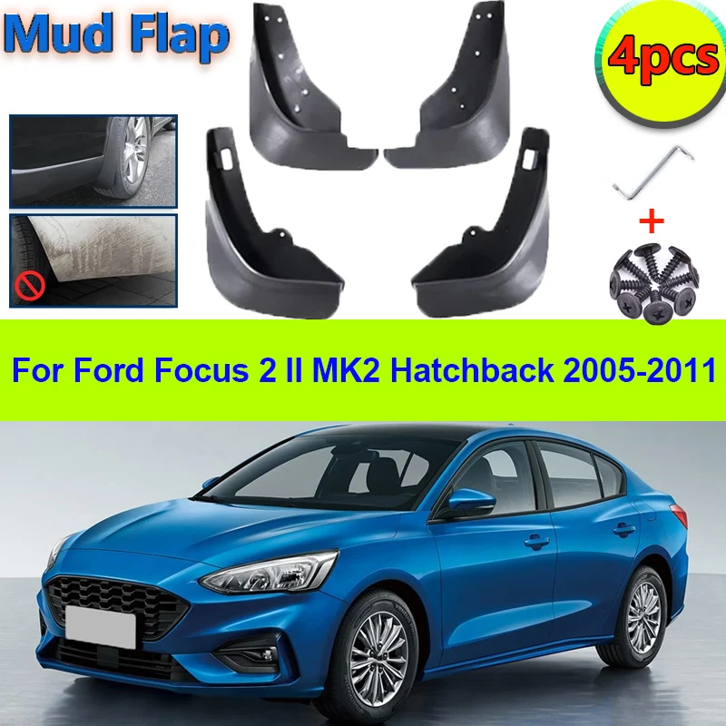 

For Ford Focus 2 II MK2 Hatchback 2005-2011 2006 Car Mudguards Front Rear Wheels Mud Flaps Mud Guards Fender Splash Accessories