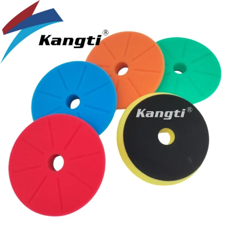 Kangti 5 Inch Car Polishing Sponge Pads 130mm Foam Buffing Polish Pad DA/RO/GA Polishing Machine Wax Pads