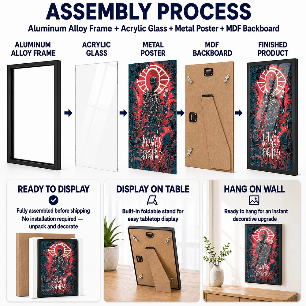 Avenged Sevenfold Album Framed Aluminum Metal Poster Customized Photo Bold Music Style Wall Art For Studio Ideal Birthday Gift