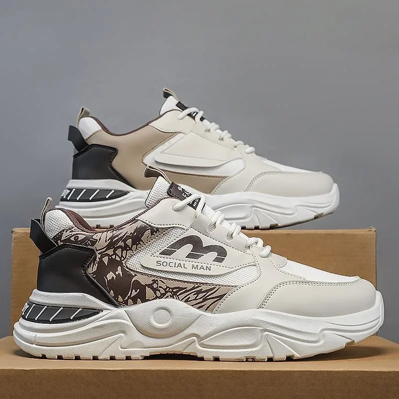 أحذية رياضية عصرية للرجال بجزء سفلي سميك قابلة للتنفس، أحذية رياضية صيفية متعددة الاستخدامات، أحذية مسطحة مريحة تناسب الجميع #3