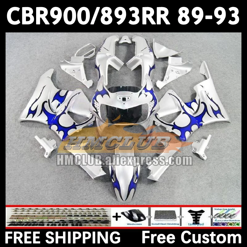 Fairing For HONDA CBR 893RR blue silver CBR900RR CBR900 CBR893 RR 71No.108 CBR893RR 89 90 91 92 93 1989 1990 1991 1992 1993 Body