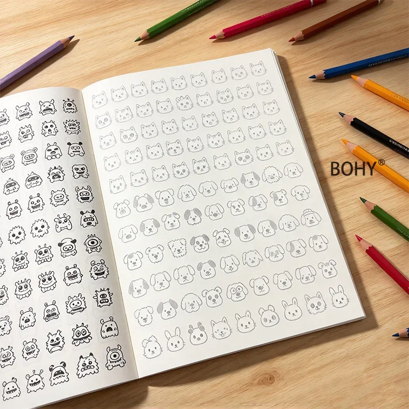 1 Adult Decompression Line Drawing and Coloring Book, It Can Be Used for Home Leisure Hand Drawing and Coloring To Pass The Time