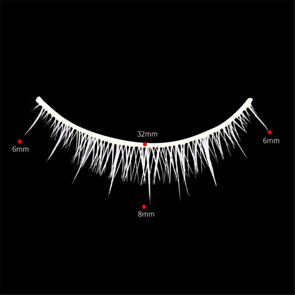 눈 화장 도구 할로윈 흰색 속눈썹 가장무도회 파티 자연스러운 룩 코스프레 흰색 속눈썹 재사용 가능한 가짜 속눈썹