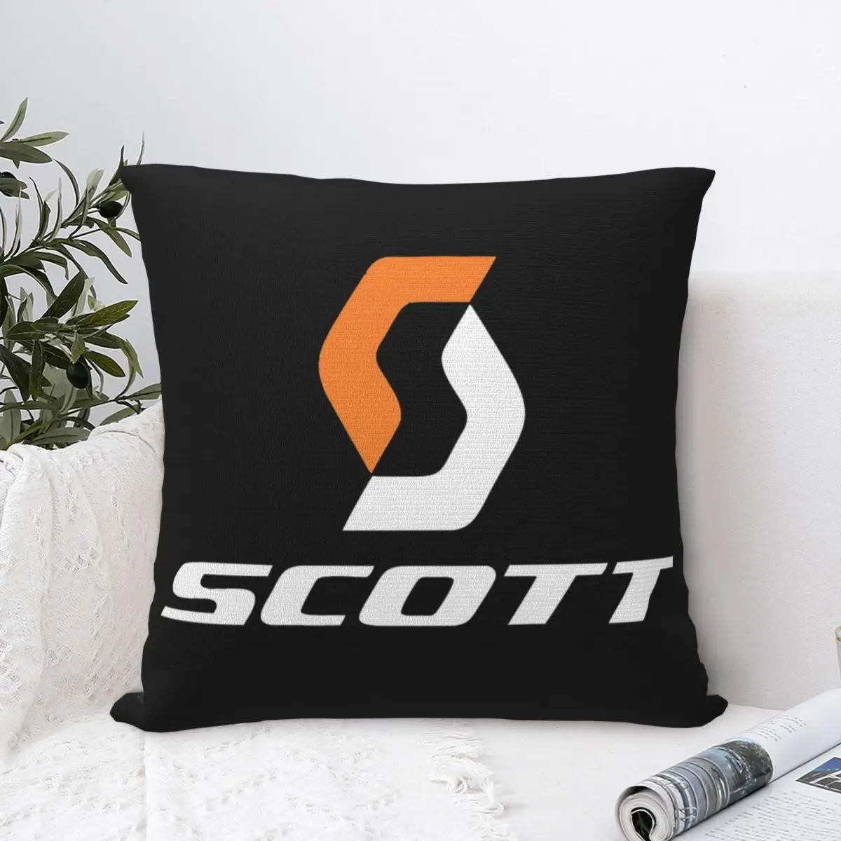 Scott Bike Logo Pillowcase Polyester Pillows Cover Cushion Comfort Throw Pillow Sofa Decorative Cushions Used Home Bedroom Sofa