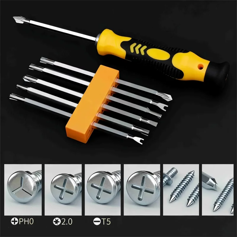 12 In 1 Screwdriver Set Bit Cross Flat Shaped Screwdriver Head Multifunctional Precision Handheld Maintenance Tool Home