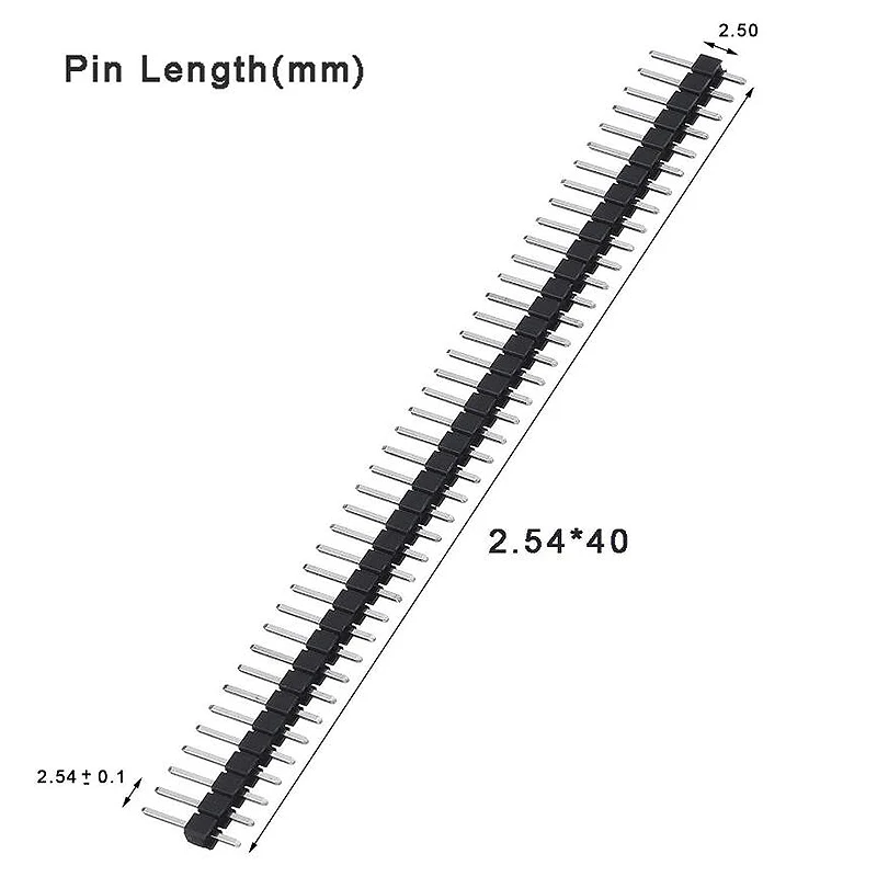 10pcs/lot Hot Sale 40 Pin 1x40 Single Row Male 2.54mm Breakable Pin Header Connector Strip