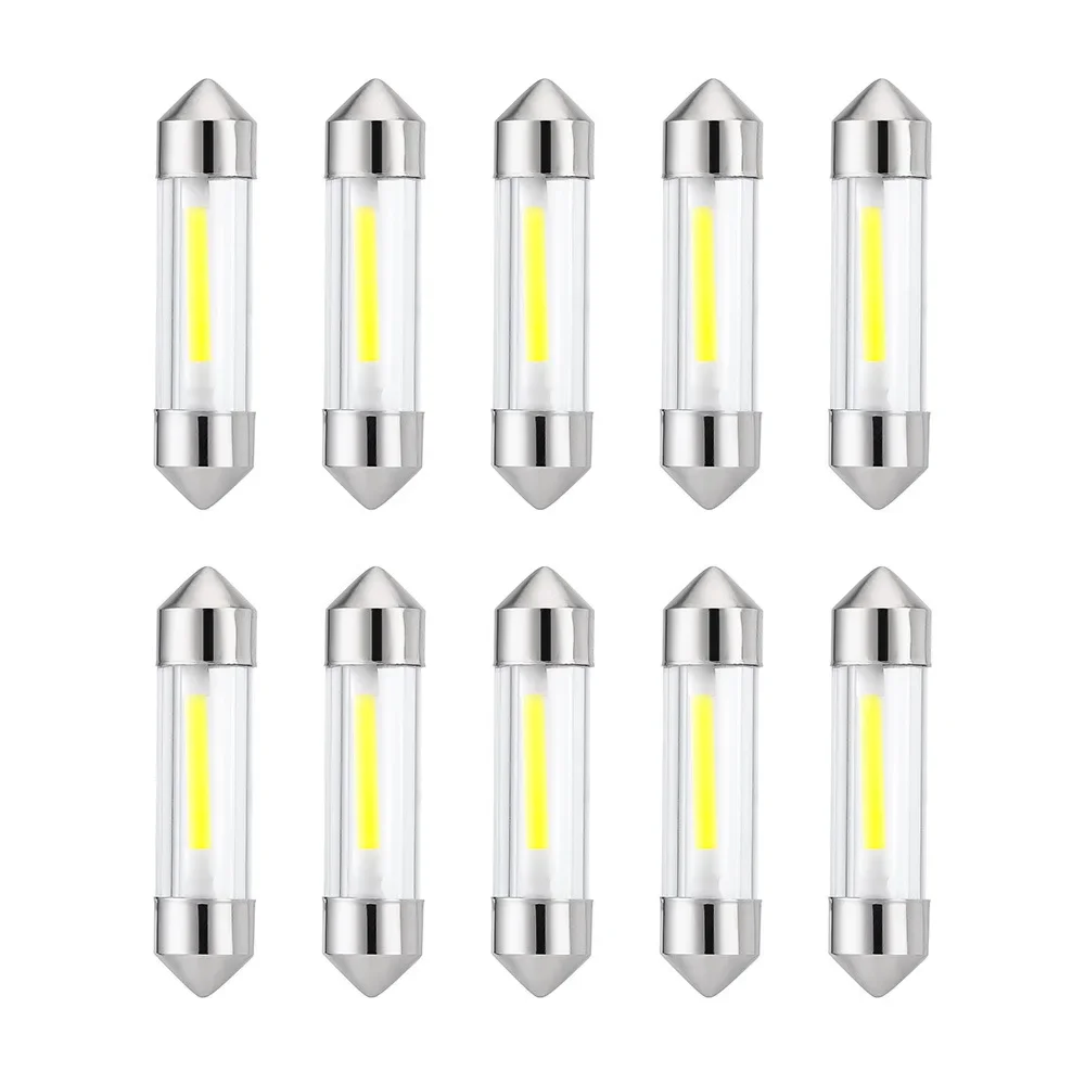 

10Pcs Canbus C5W C10W LED Bulb 31mm 36mm 39mm 41mm Festoon COB Led Car Interior Light Dome Reading License Plate Lamp 12V White