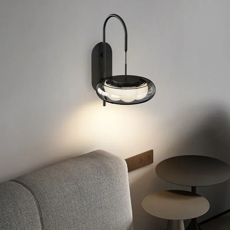 SANDYHA Italian Minimalist Glass Wall Lamps Elegant Modern Stylish Lighting Living Room Bedroom Corridor Accent Ideal Home Decor