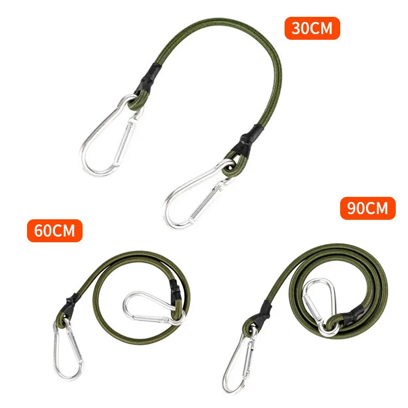 

2‌pcs Dual Hook Bungee Ropes‌ Heavy Duty Elastic Cord For Camping Tents Luggage Straps Travel Gear Clothesline Elastic Cord