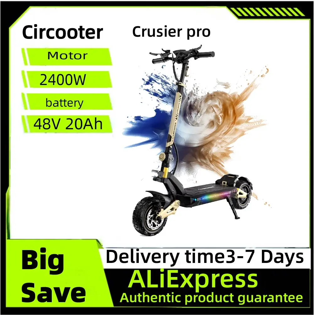 

Circooter Crusier pro adult electric scooter, 2400W motor,48V 20AH folding E-scooter, 11-inch tire, E-off-road scooter