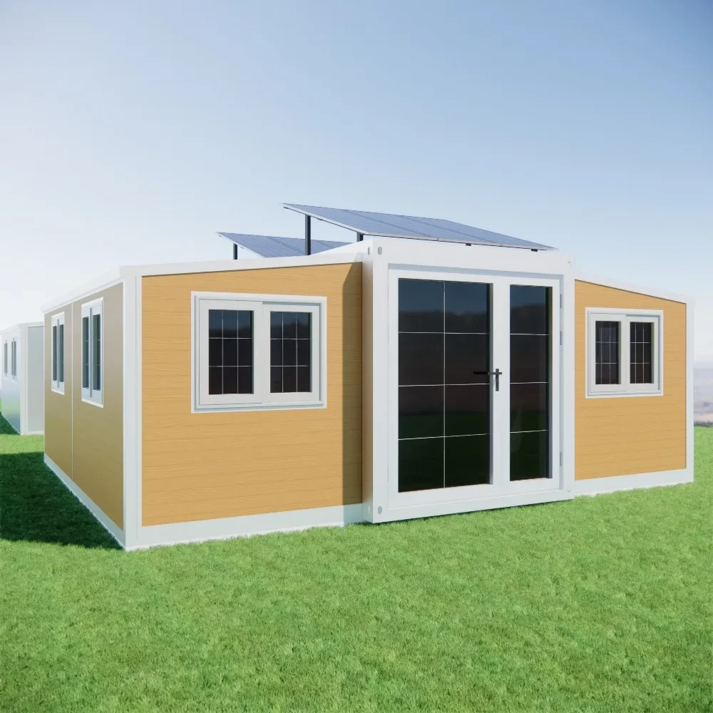 20FT Steel Prefab  Residential Vacation Mobile Home Expandable Container House Sandwich Panel Pre-made Cabin Folding  Malaysia