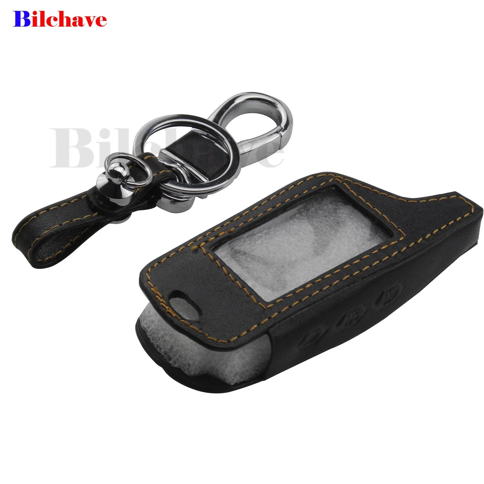 jingyuqin 3BT Hand-stitched leather Remote Car Case Cover Fob For For Starline B9 B91 B6 B61 A91 A61 V7 LCD 2 Way Alarm Holde