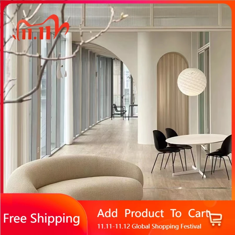 

Student Curved Sofa 3 Seater Lounge Design Puffs Lazy Loor Couch European Outdoor Apartment Skincare Divano Hotel Furniture