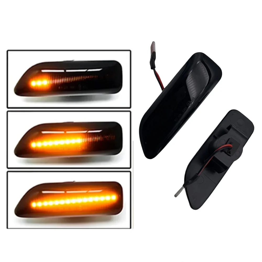 2PCS Dynamic Side Marker Blinker Turn Signal Light OEM 30722641, 30722642 For Volvo S60 S80 MK1 V70 MK2 XC70 XC90 MK1