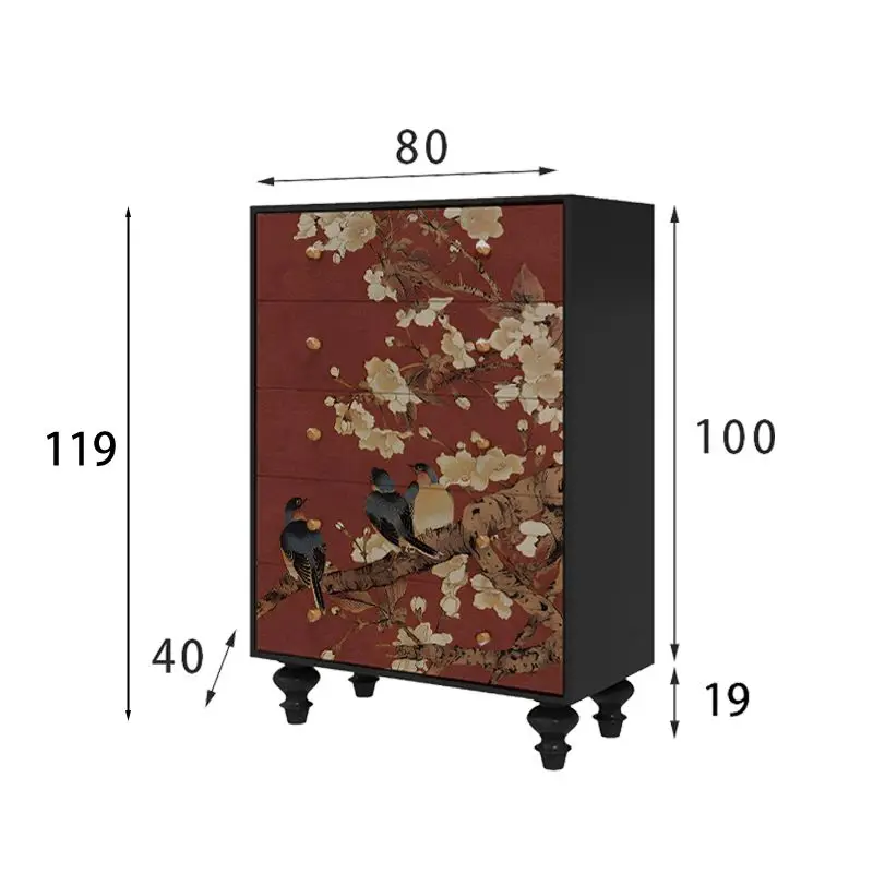 French solid wood chest of drawers aisle decorative cabinet living room retro storage cabinet against the wall bedroom
