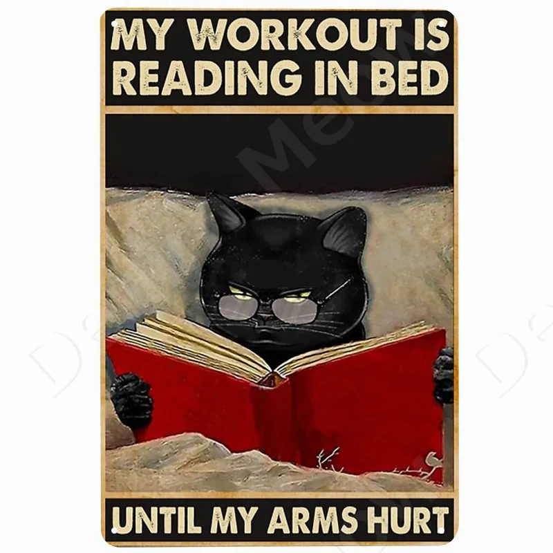 Vintage Tin Signs for Home Garden Decor, Sewing If Murder Is Wrong, Cat and Wine Metal Sign, Funny Cat Signs, Lovers Gift view 2