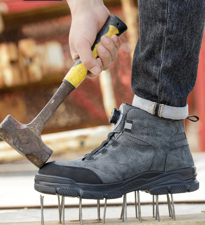 

Fashion 2025 Winter Velvet Men Work Safety Shoes Construction Site Indestructible Waterproof Steel Toe Cap Boots Male Footwear