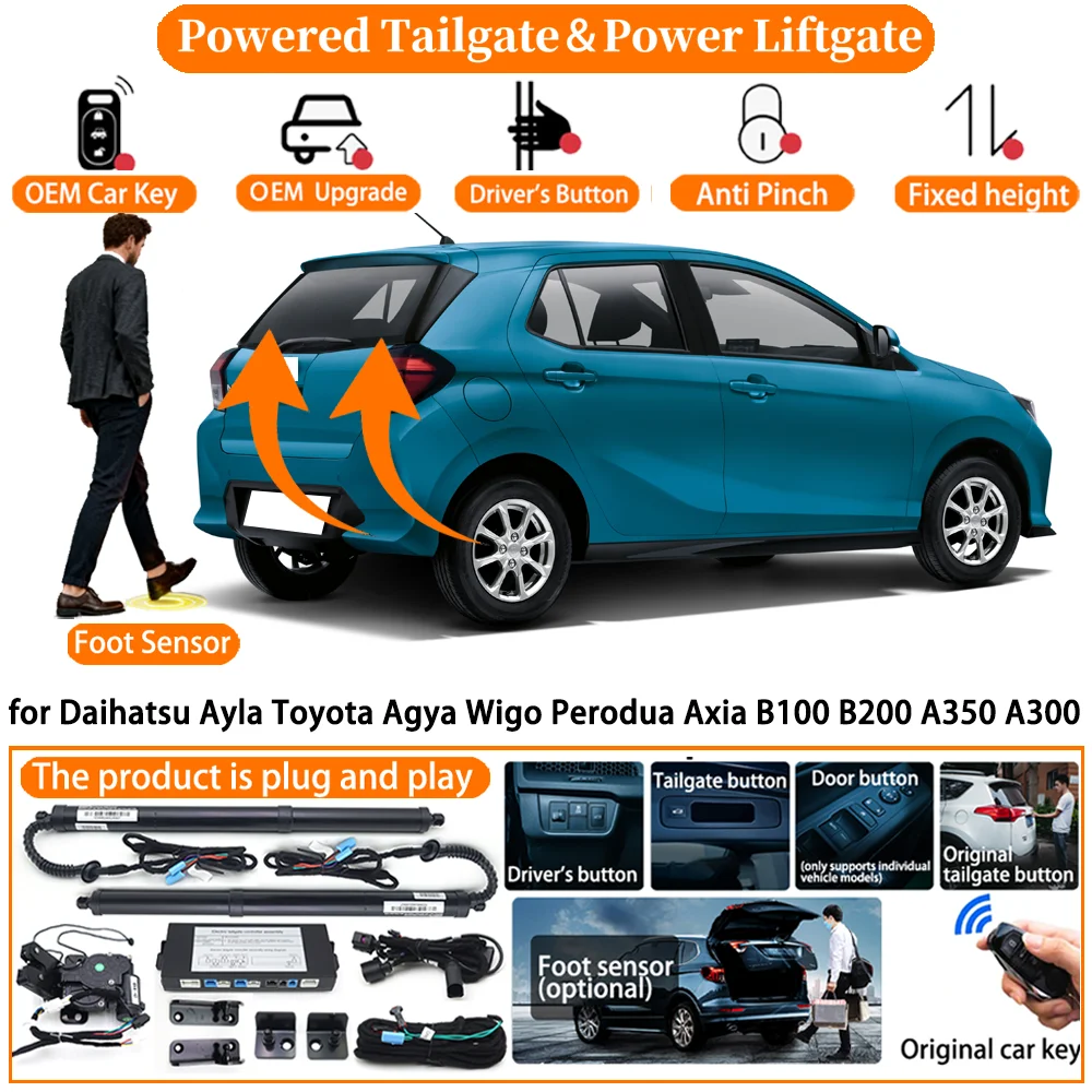 

Powered Tailgate for Daihatsu Ayla Toyota Agya Wigo Perodua Axia B100 B200 A350 A300 Electric Power Tailgate Tail Gate Lift kit