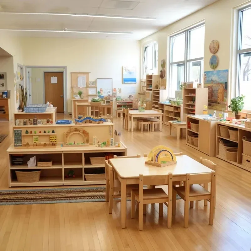 Daycare Furniture Sets Montessori Kindergarten Classroom Nursery Childcare Toddler Preschool Kids Wooden Tables And Chair Sets