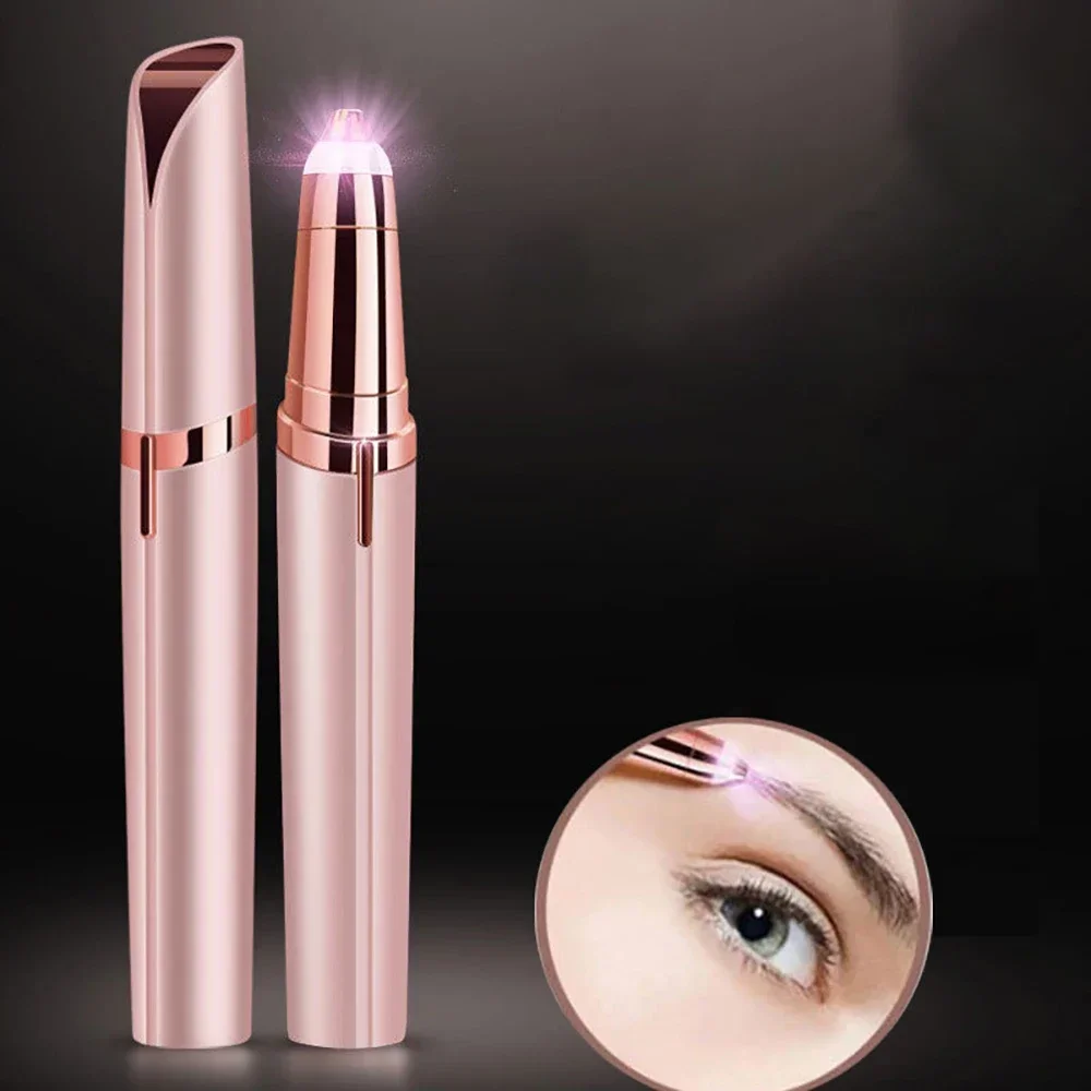 1pc Painless Eyebrow Trimmer Electric Eyebrow Razor Steel Portable Facial Hair Remover Mini Eye Brow Epilator Shaper Beauty Tool