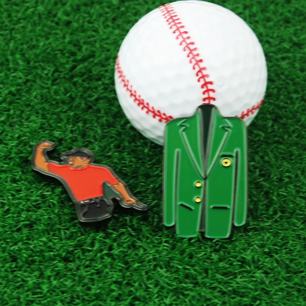 Ball Mark Alloy Marker Golf Ball Mark Tiger Green Jacket Golf Hat Clip Multicolor Magnet Golf Clip Marker Men Women