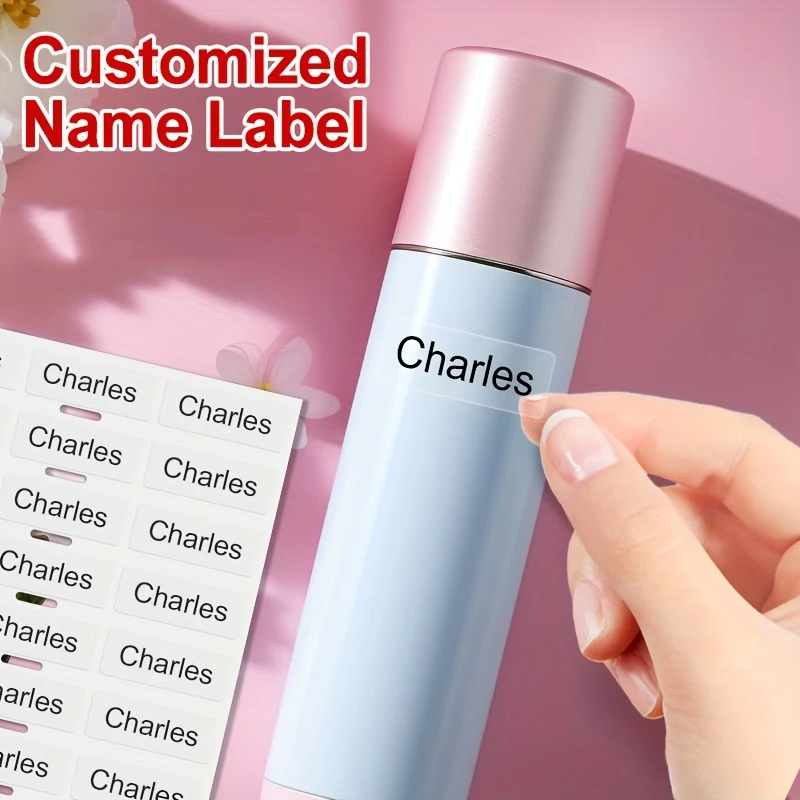 Personalized Transparent Name Tags-Waterproof Stickers for School Supplies, Sports Gear & Multilingual Bottle Marking