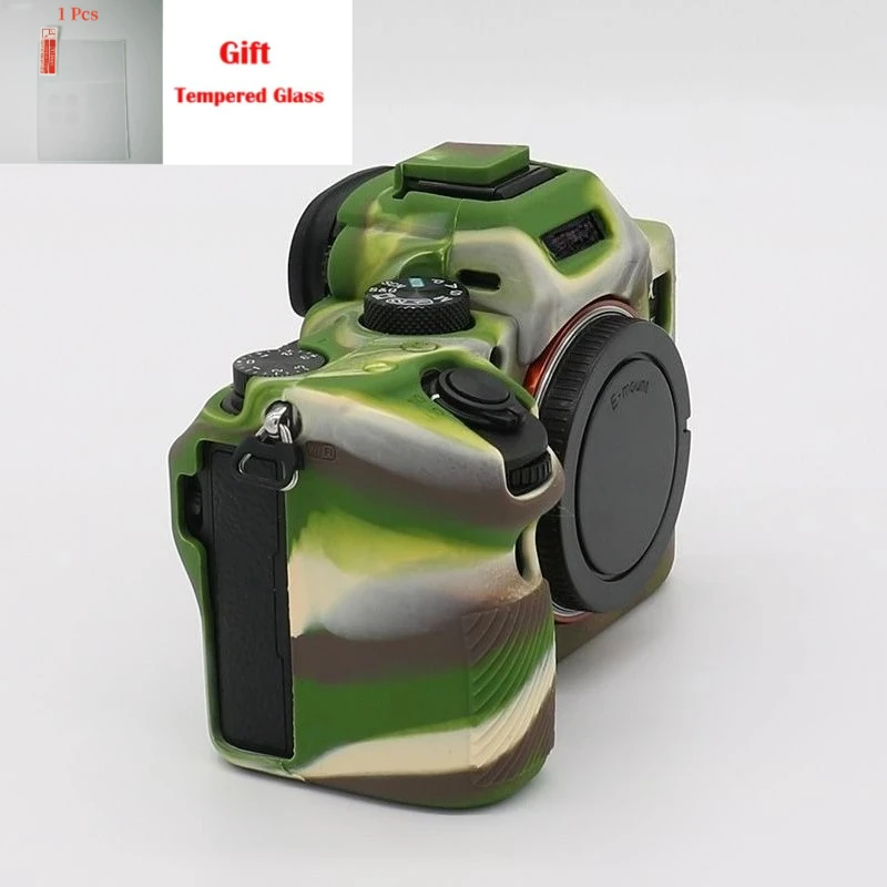 Rubber Silicon Case For Sony A7III A7 Mark 3 A7RM3 A7R3 A7RIII Photography SLR Soft Case Silicone Case + 1PCS Free Tempered Film