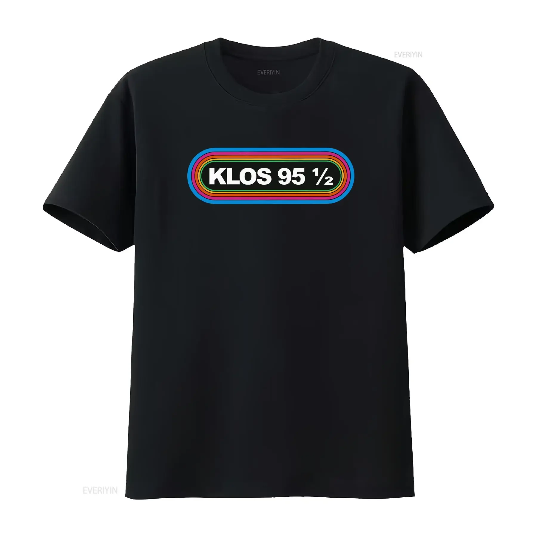 KLOS 955 Logo famoso clásico Rock Radio Station 9512 camiseta para hombre vintage lavado gráfico Top para uso diario homme estirado