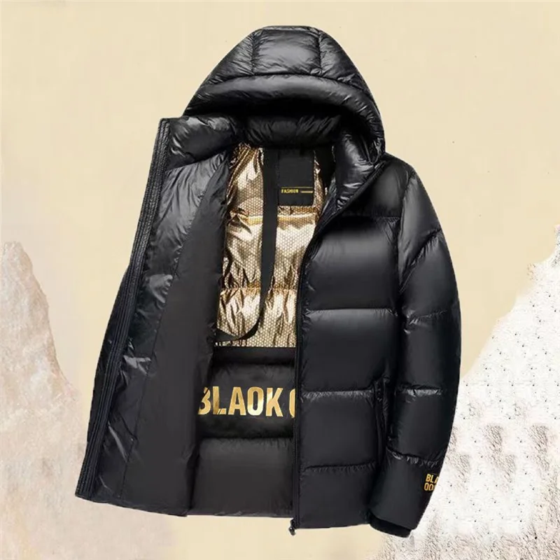 Black Thickened Cotton Jacket Hooded Unisex Short Size Large Loose Winter Coat Men's Women's Spring 2026 Chinese Brand
