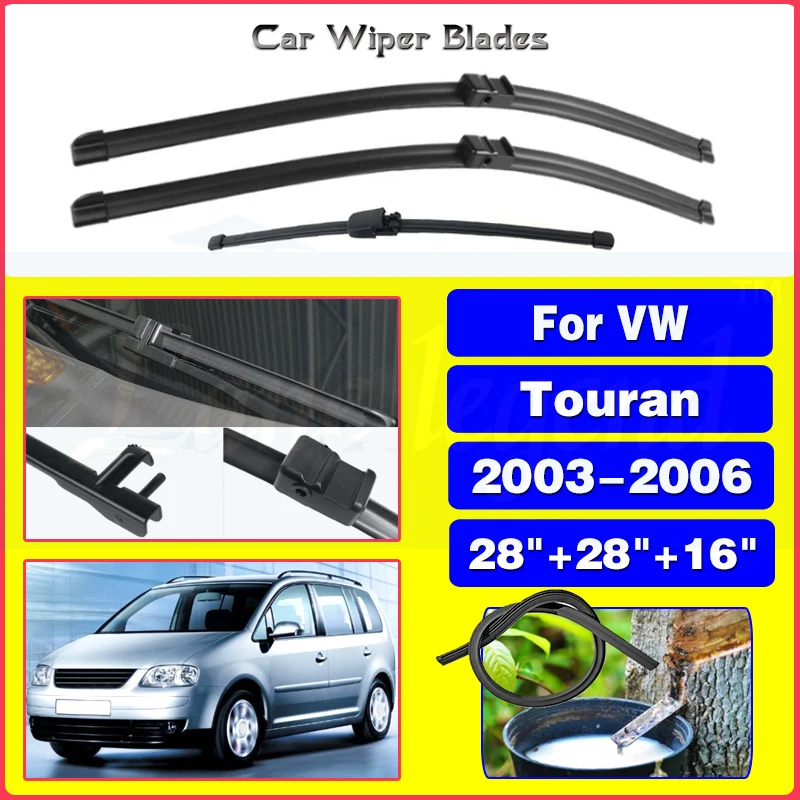 

Wiper Front Rear Wiper Blades For Volkswagen VW Touran 2003 2004 2005 2006 Windshield Windscreen Front Window 28"+28"+16"