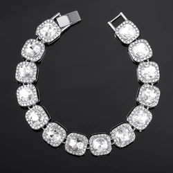 13mm Crystal Tennis Bracelet Iced Out Chain Bracelets For Women Men Bling Pink Rhinestone Hip Hop Lady Bracelet Fashion Jewelry