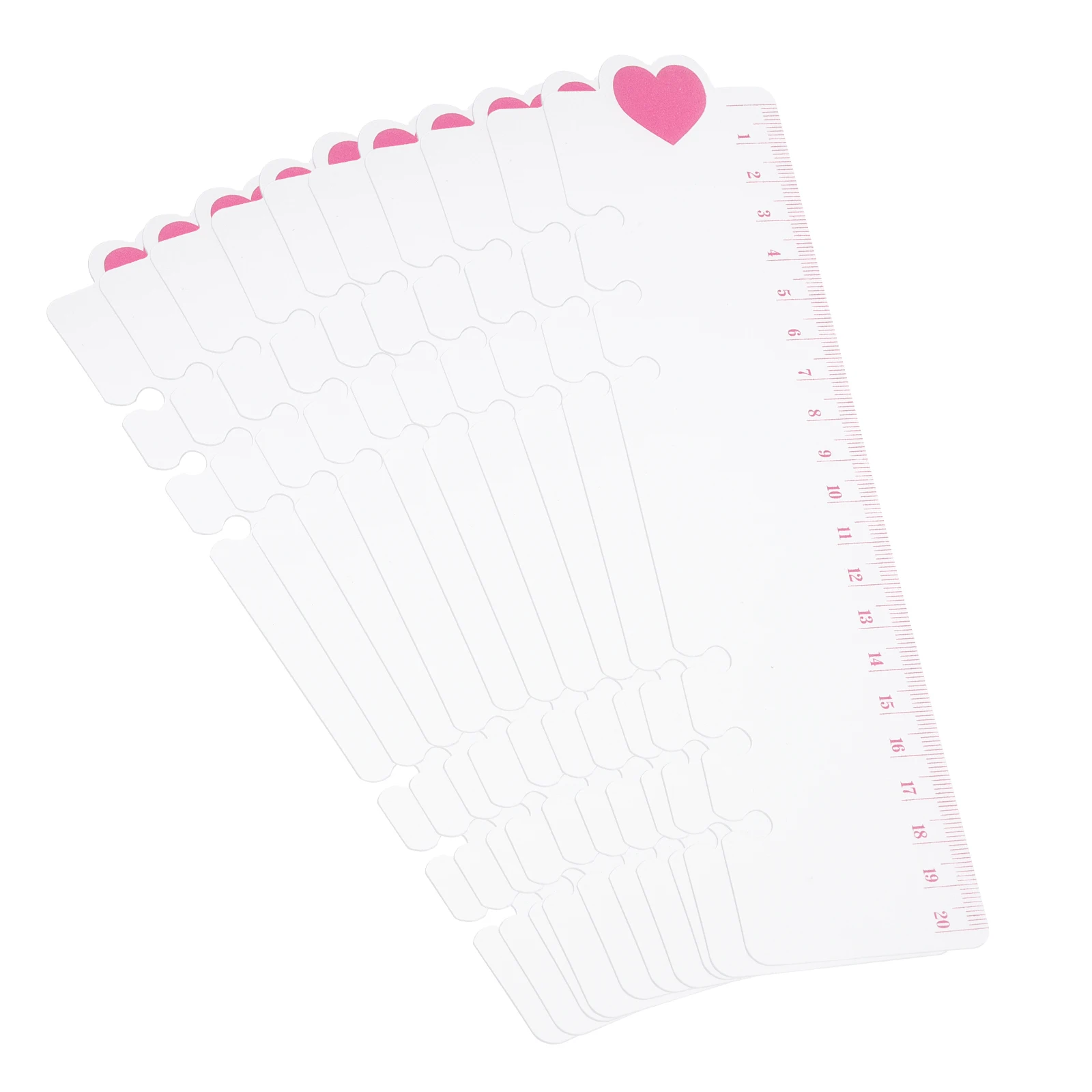 Imagem -02 - Régua com Símbolo do Coração Rosa Page Marker Ferramentas de Medição Book Mark 6-hole Binder Notebook Drawing Tool 10 Pcs