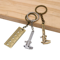 Mini Vernier Caliper Pocket Key Chain Keyring Ornaments Small 3D Movable Precision Measure Tool Accessories Slider Ruler Alloy