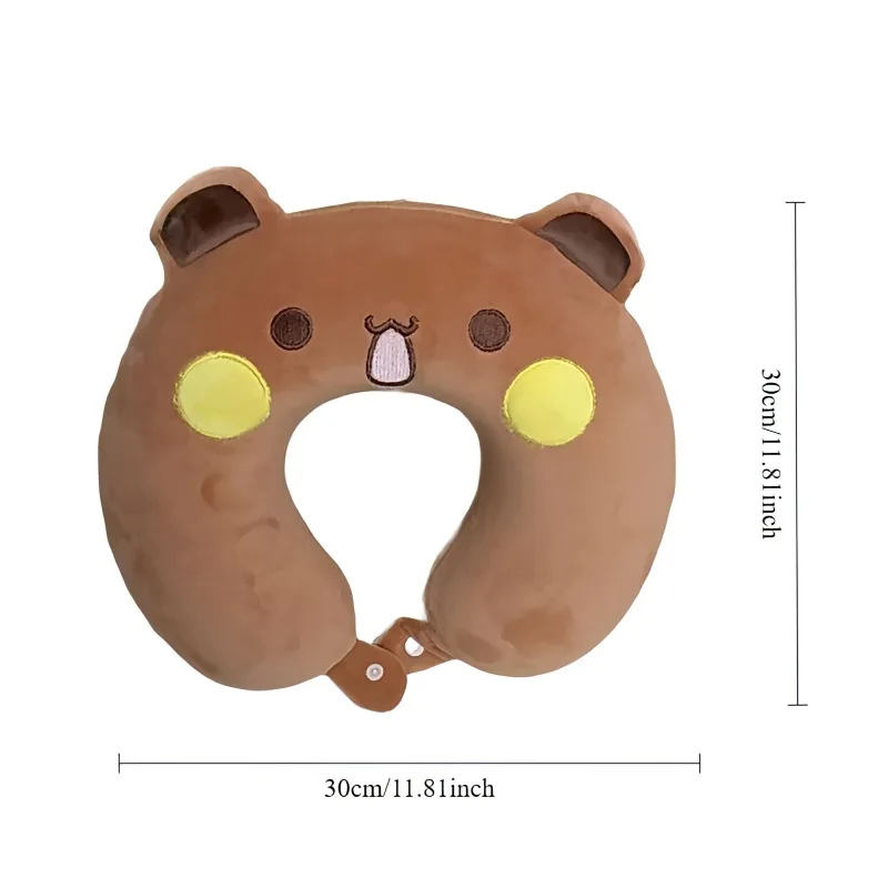 Cute Bubu Dudu U-shaped Pillow Soft Plush Cartoon Panda Portable Neck Pillow Adult Friend Travel Pillow Nap Flight Neck Pillow