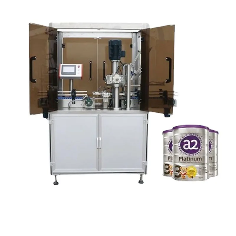 Automatic vacuum nitrogen filling and sealing machine, powder tin can sealing machine