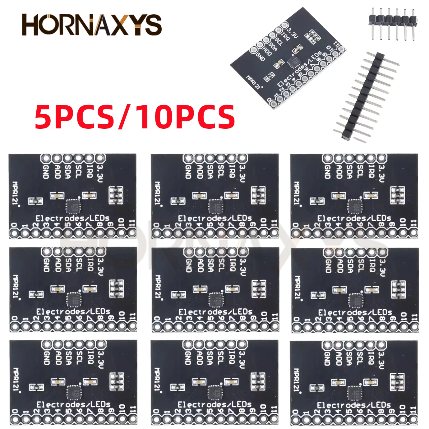 5 sztuk/10 sztuk MPR121 Breakout V12 pojemnościowy moduł kontrolera czujnika dotykowego I2C płyta rozwojowa klawiatury dla Arduino
